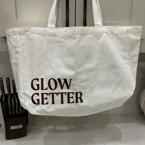 Glow Getter White Canvas Tote Bag